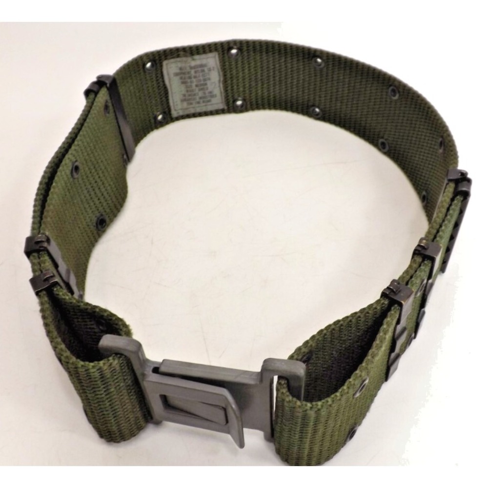 USGI Military Nylon Web tactical Equipment Belt LC-2 -- center clip: Size MEDIUM